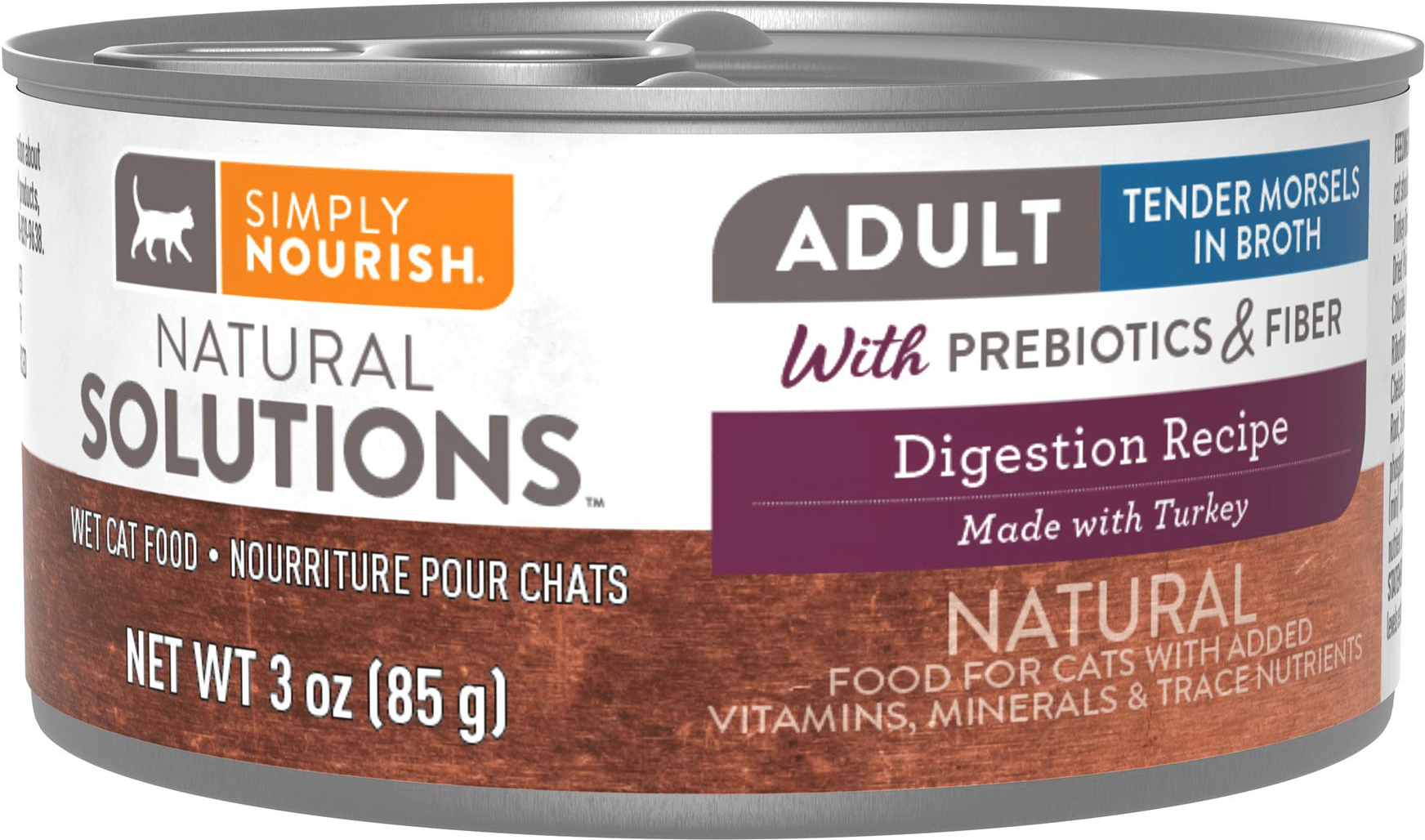 Simply Nourish Natural Solutions Digestion Adult Wet Cat Food Natural, With Grain